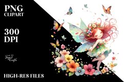 Colorful Fairy Tumbling with Petals Clipart Product Image 3