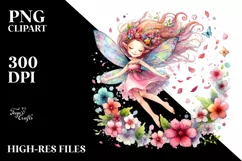 Colorful Tumbling Fairy with Flower Petals | Sublimation Product Image 3