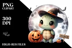 Cute Baby Turtle on Moon, Digital Painting Product Image 3