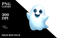 Funny Watercolor Ghost PNG Product Image 2