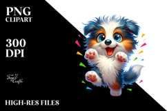 Colorful Baby Collie Dancing PNG Product Image 2