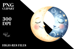 Cheerful Half Moon, PNG Product Image 2
