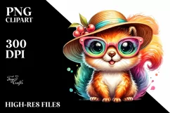 Summer Baby Squirrel with Sun es and Hat | Sublimation | Product Image 1