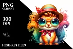 Summer Baby Squirrel with Sun es and Hat | Sublimation | Product Image 3