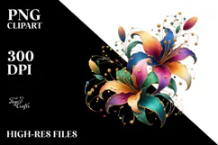 Colorful Lily Abstract Design, Transparent PNG Product Image 2