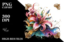 Colorful Abstract Lily PNG Product Image 2