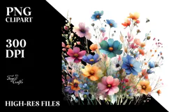 Colorful Wild Flowers Image, Transparent PNG Product Image 2