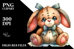 Vibrant Brownish Plush Bunny PNG Product Image 1