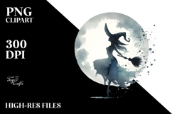 Retro Dancing Witch Watercolor PNG Product Image 2