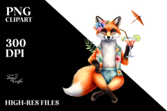 Funky Fox in Beachwear, High-Res PNG Product Image 2