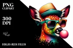 Fun Deer Portrait | Watercolor | Clipart Product Image 3