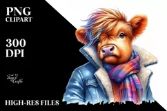 Modest Posing Baby Highlandcow PNG Product Image 1