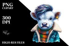 Modest Posing Baby Highlandcow PNG Product Image 3