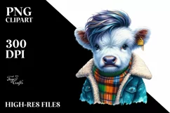 Modest Posing Baby Highlandcow PNG Product Image 3