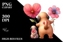 Cute Simple Flower Mastiff PNG Product Image 2