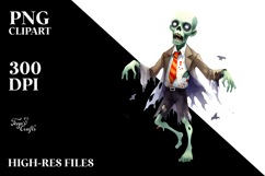 Funny Halloween Clipart, Watercolor Style Product Image 2