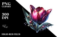 Shiny Metallic Tulip | Sublimation | Clipart Product Image 1