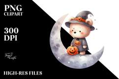 Digital Painting of Cute Baby Bear, Halloween PNG Product Image 2