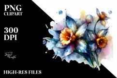 Abstract Shiny -like Narcissus | Sublimation Clipart Product Image 1