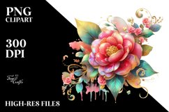 Watercolor Luxury Flower Splash Clipart Product Image 1