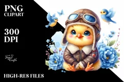 Colorful Aviator Suit Baby Macaw | Sublimation | Clipart Product Image 1