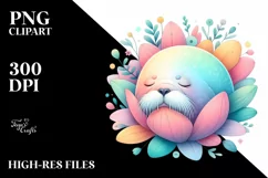 Sleeping Baby Hummingbird in Pastel | Sublimation | Clipart Product Image 1