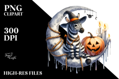 Halloween Zebra Sitting on Moon PNG Product Image 2