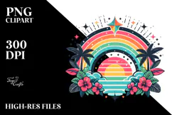 Retro Tropical Rainbow, 20 oz Tumbler Product Image 2
