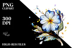 Stained Primrose Watercolor Splash, PNG Product Image 2