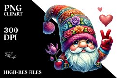 Detailed Valentines Gnome with Hat, PNG Product Image 1