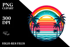 Retro Tropical Rainbow Sunset, 20 oz Tumbler Product Image 2