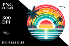 Retro Tropical Rainbow Sunset, 20 oz Tumbler Product Image 2
