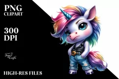Cute Baby Unicorn Posing PNG Product Image 1