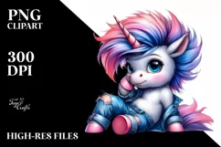 Cute Baby Unicorn Posing PNG Product Image 1