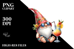 Gnome Cocktail Beachwear Gold Foil PNG Product Image 2