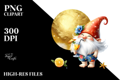 Beachwear Gnome with Gold Foil Circle, High-Res PNG Product Image 2