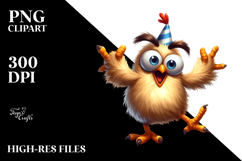 Playful Chicken with Anime Eyes, Transparent PNG Product Image 2