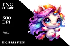 Cute Unicorn Jumping in Style PNG Product Image 2