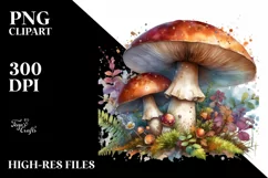 mushroom watercolor splash PNG Product Image 3