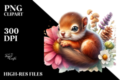 Digital Baby Squirrel, Watercolor Art Product Image 2