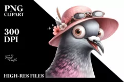 Funny Dove with Hat Clipart PNG Product Image 3
