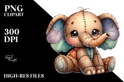 Colorful Vibrant Brownish Plush Elephant | Sublimation | Product Image 3