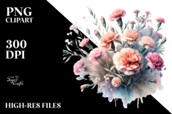 Colorful Washed Carnation | Clipart Product Image 2