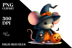 Cute Baby Mouse Halloween Drawing PNG Product Image 2