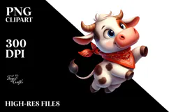 Playful Cow with Winking Eye, Transparent PNG Product Image 2
