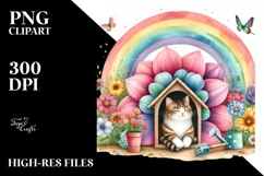 Colorful Cat House Illustration | Clipart Product Image 1