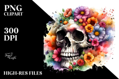 Vibrant Floral Skull PNG Product Image 2