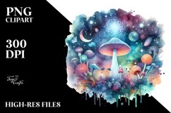 colorful Watercolor Celestial Mushroom | Sublimation | Product Image 3