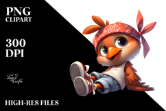 Playful Bird with Bandana, Transparent PNG Product Image 2