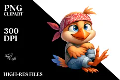 Joyous Bird with Bandana, High-Quality PNG Product Image 2
